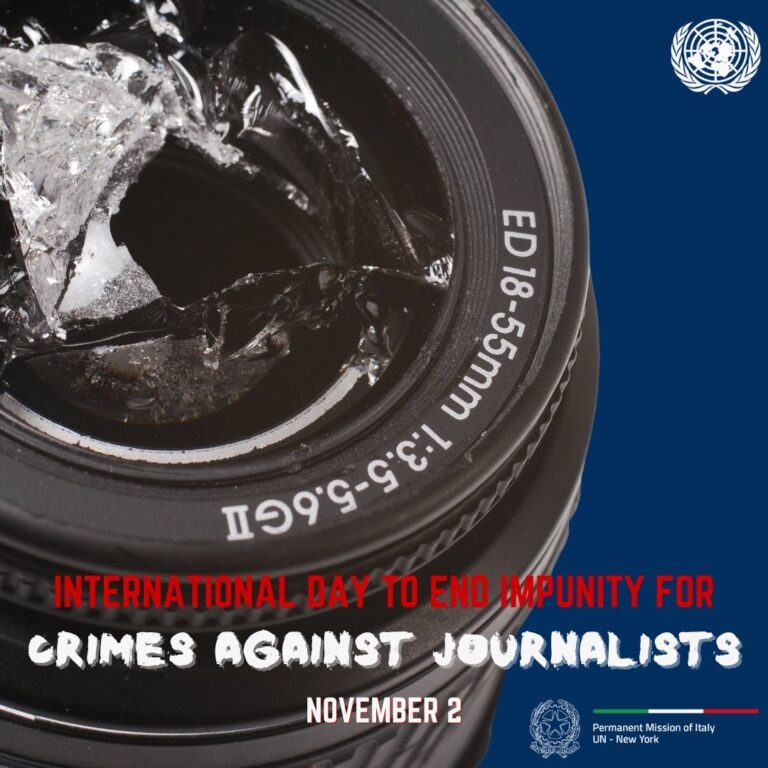 Crimes against journalists: Italy joins UN campaign to end impunity