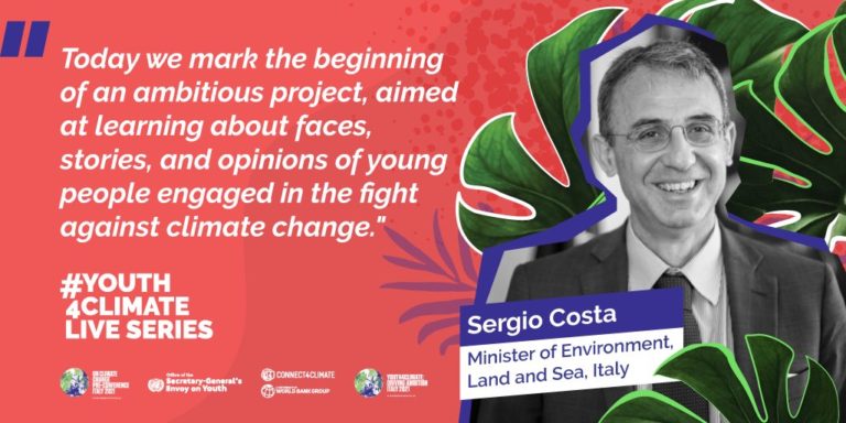 COP26: Costa inaugura serie Webinar per i giovani, otto incontri da luglio a marzo