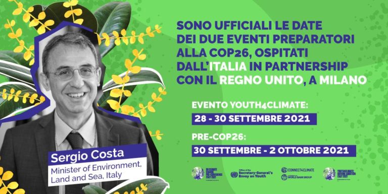 Clima: ufficiali le date della PreCOP italiana, a Milano dal 29 settembre al 2 ottobre 2021