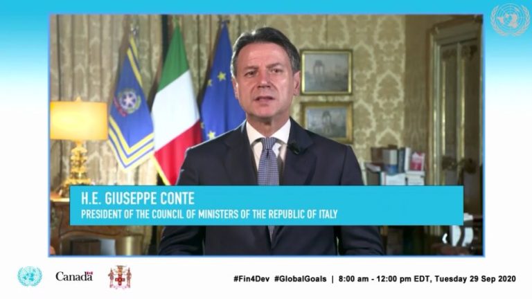 UNGA75: Conte, su COVID-19, sforzi senza precedenti ma andare oltre l’emergenza