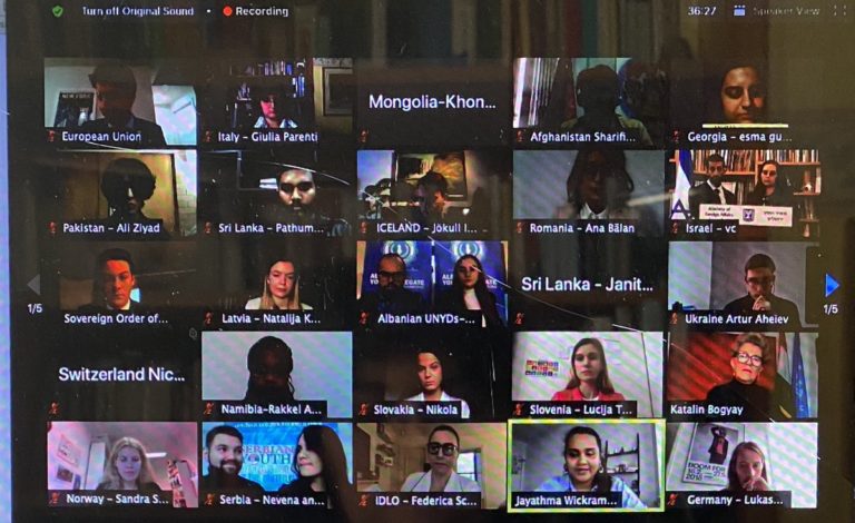 Italian Youth Delegates attend (via Zoom) to General Assembly informal debate