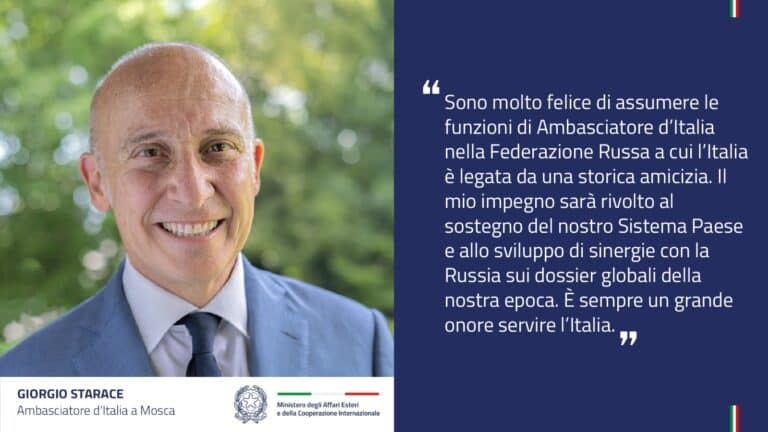 L’ambasciatore Giorgio Starace inizia il suo mandato a Mosca