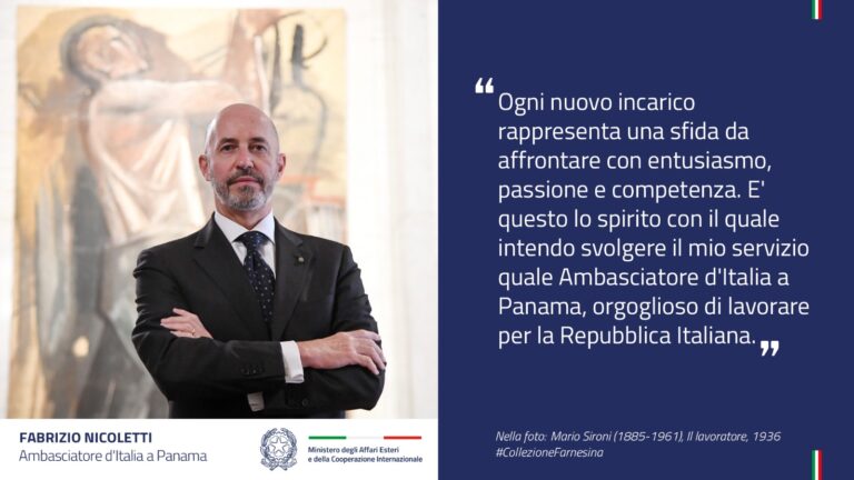 Fabrizio Nicoletti è il nuovo Ambasciatore d’Italia a Panama