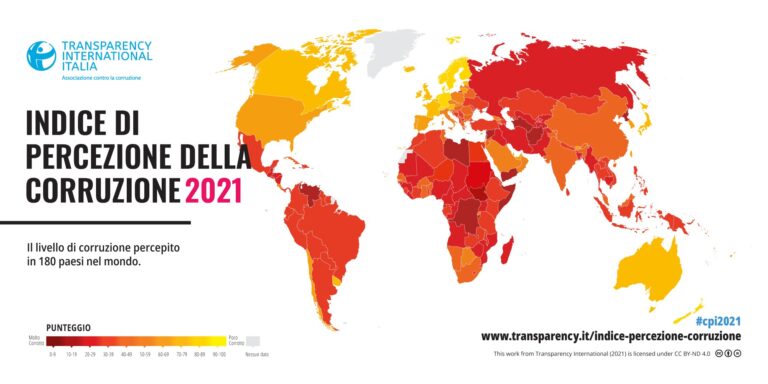 Transparency International: netto miglioramento per l’Italia nella lotta alla corruzione