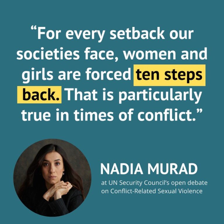 Italia con Nadia Murad contro violenze sessuali nei conflitti armati