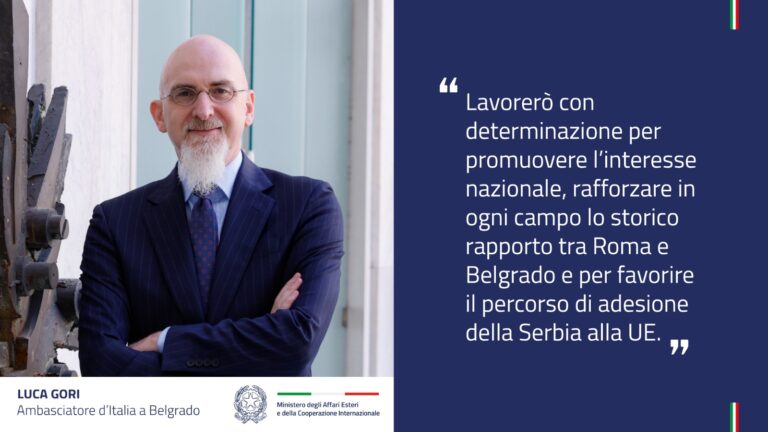 Luca Gori nuovo ambasciatore italiano a Belgrado