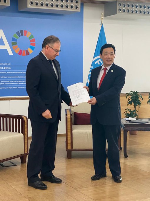 Ambassador Archi presents credentials to FAO’s Director QU Dongyu