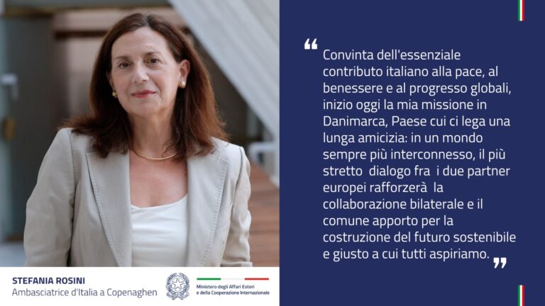 Stefania Rosini nuova Ambasciatrice d’Italia a Copenaghen