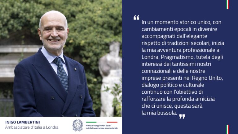 Inigo Lambertini nuovo Ambasciatore d’Italia a Londra