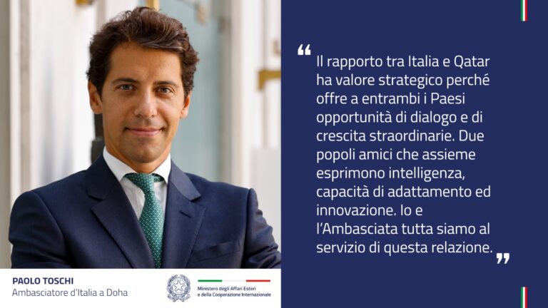 Paolo Toschi nuovo Ambasciatore d’Italia a Doha