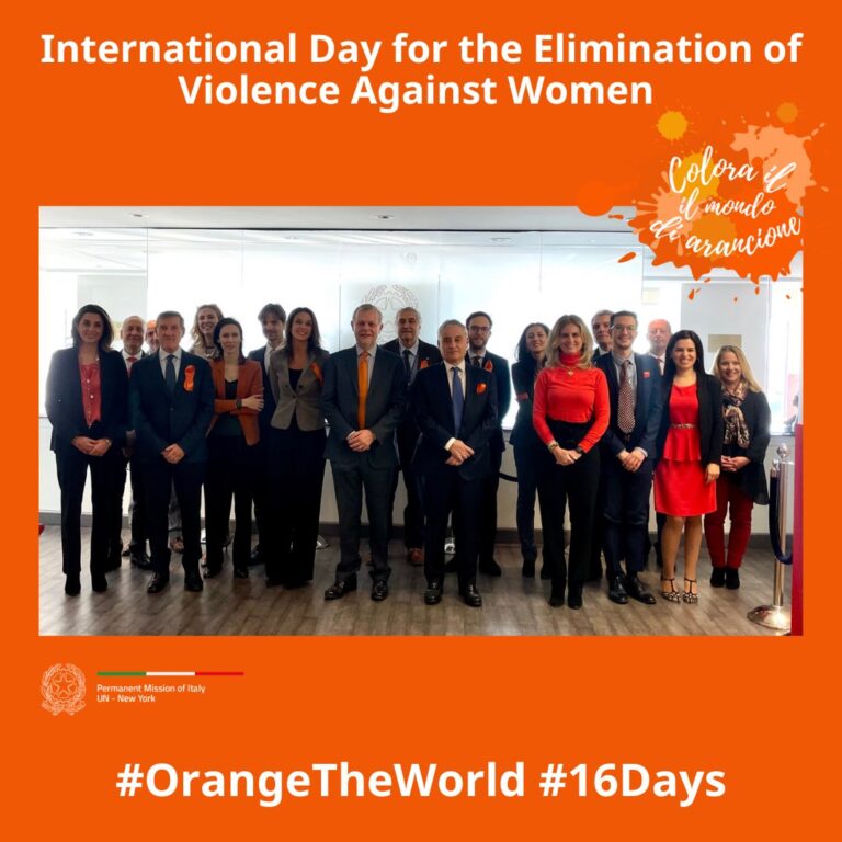 #OrangeTheWorld: Italy joins UN campaign; Massari: “End Violence against Women Now”