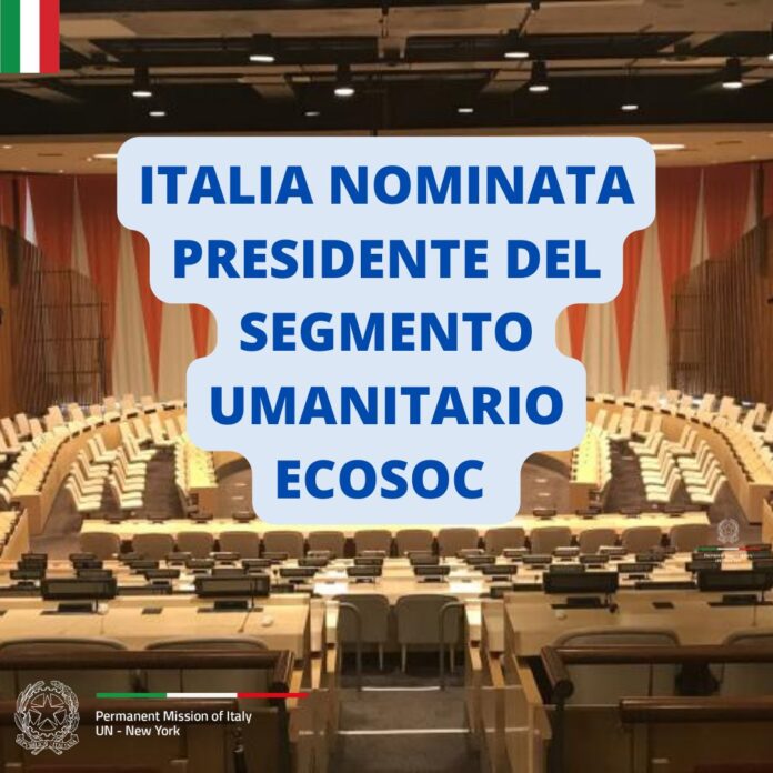 Italia nominata alla presidenza del segmento umanitario