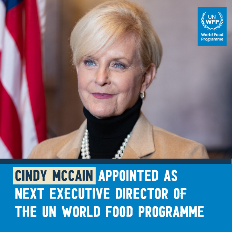 Cindy McCain, da ‘spalla’ della politica Usa ai vertici del WFP