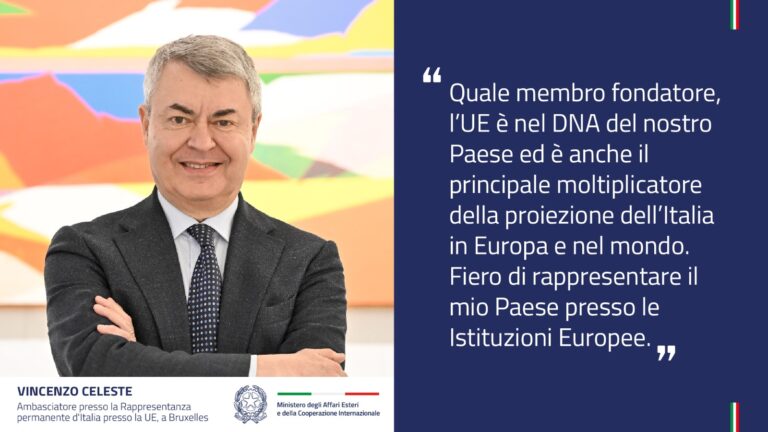 Vincenzo Celeste nuovo Rappresentante Permanente d’Italia presso l’UE