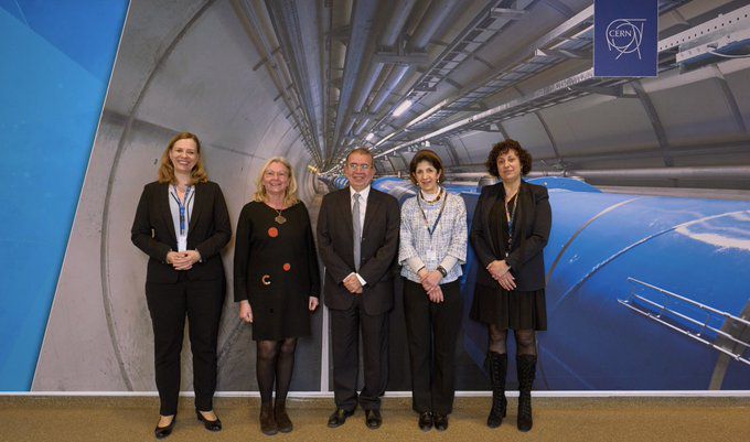 Incontro al Cern di Ginevra tra l’ambasciatore Grassi e la direttrice de Centro Fabiola GIanotti