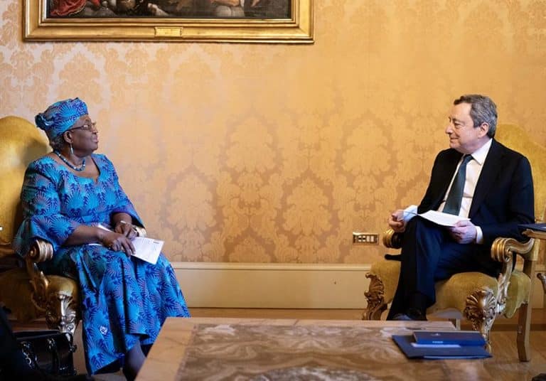 WTO: Direttrice Okonjo-Iweala a Roma, colloquio con Draghi su tema vaccini